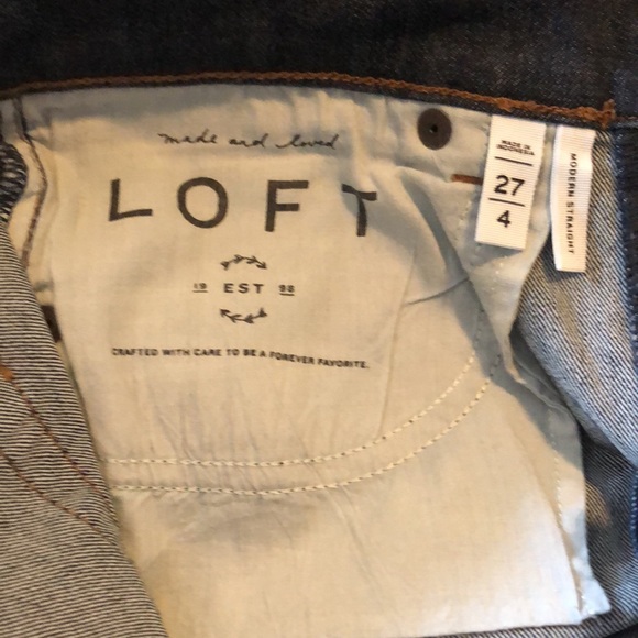 Loft Dark Wash Modern Straight Jeans - Picture 8 of 8